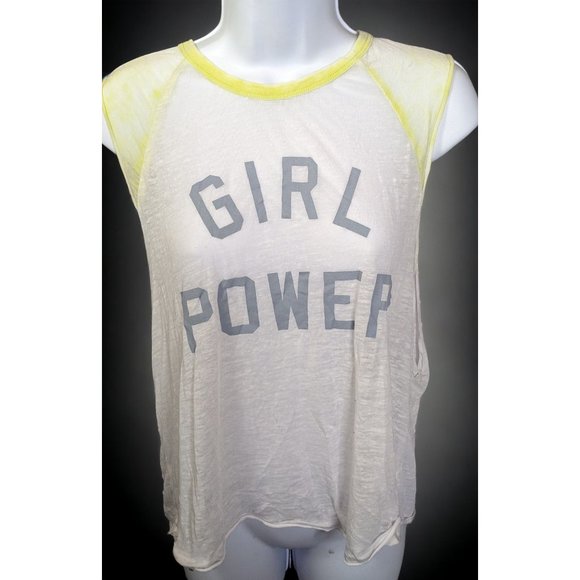 Wet Seal Girl Power Distressed Sheer Tank Top - Picture 1 of 10